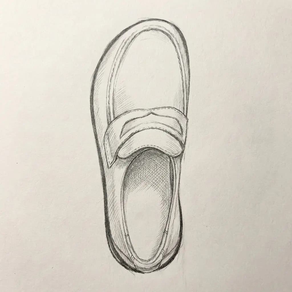 Top-down view of a wide toe box shoe with toes free but still grouped together